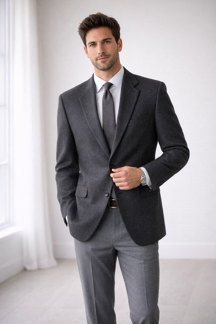 Botany 500 Men’s 44 Short Gray 100% Camel Hair Two Button Blazer Sport Coat